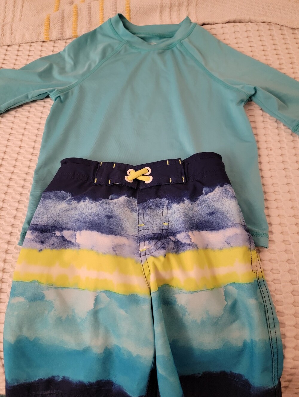 wonder nation Turquoise Kids Rash Guard Top